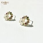 【Gulicc】古莉可 耳環 花朵鑲鑽耳環, , large