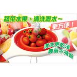 GS MALL 台灣製造 伸縮型濾水瓢 濾水器 瀝水器 蔬果洗滌 洗滌瓢 漏斗瓢 伸縮濾水瓢 伸縮瓢 料理瓢, , large