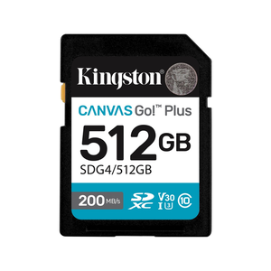 【Kingston】Canvas Go! Plus 512G SDG4 SDXC A2 U3 V30 UHS-I 記憶卡 讀取速度:200MB/s