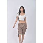 (L) fashion show五分棕色長褲二手衣, , large