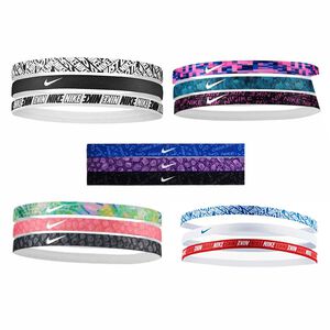 NIKE 印花髮帶 瑜珈頭帶 慢跑 健身彈力運動髮帶 3入 N0002560 【樂買網】