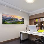 【御畫房】旭日東升 國家一級畫師手繪油畫60×120cm(VF-56), , large
