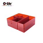 【O-Life】B-016 stacking storage box-red 5-piece set, , large