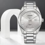 CITIZEN 星辰 限量 紳士日期手錶 送禮-銀/41mm BI5110-54A, , large