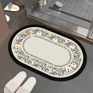 Nano suede soft diatomaceous earth water-absorbent anti-slip floor mat