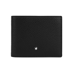 MONT BLANC 粒面牛皮對開6卡短夾(黑色)