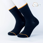 【醫碩科技】SOFT 輕壓柔軟舒適機能襪 暗夜落日橘-標準款 21-26cm(±3cm) 1雙, , large