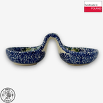 【SOLO Vintage】Cerraf Polish Pottery 14cm Divided Bowl / Small Sauce Bowl Black Cat Garden Series Made in Poland, , large
