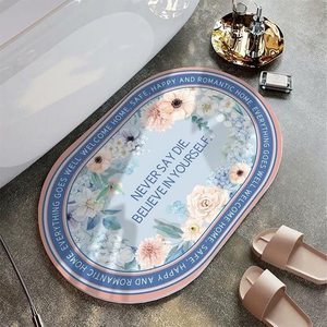 Soft diatomaceous earth water-absorbing non-slip floor mat with color printing