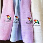 [Kaimei Cotton Industry] 5 in the group, random and excellent, MIT made in Taiwan, 28 taels of thick umbrella brand, embroidered small LOGO adult towel/towel, pink 4 colors, , large
