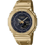 CASIO卡西歐 G-SHOCK 八角 全金屬版 太陽能藍芽雙顯手錶-金 GM-B2100GD-9A, , large