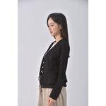 (S) 【德馨私服】blue shop韓牌質感棉質V領黑色外套二手衣, , large