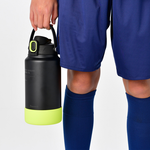 【日本孔雀Peacock】運動酷跑316不鏽鋼 手提式直飲保冷保溫 水壺2000ML(耐衝擊矽膠底座)-消光黑, , large