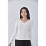 (S) 【安于晴Charlene私服】good logo質感棉質白色長袖上衣二手衣, , large