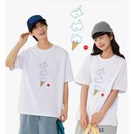 JZ TEE White Cat-Ice Cream Graphic Tee, , large