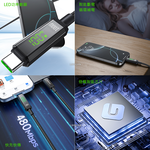 AIDOGA艾迪伽LQ DC4173鎧甲系列三合一 雙Type-C PD智能斷電數顯補電充電傳輸線 100W 1.2M, , large