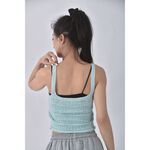 (S) 【安于晴Charlene私服】air space lady質感吊帶針織藍色上衣二手衣, , large