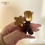 【Gulicc 】古莉可 髮圈 韓版金屬長方花朵髮圈, , large