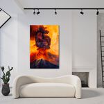 【御畫房】火山爆發 國家一級畫師手繪油畫60×90cm(VF-24), , large