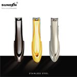 Nail Clippers with Nail File &ndash; Thick Nail Cutters Fingernails for Men Women with Catcher Acrylic Ingrown Toenails Professional Ultra Sharp No Splash SUNDEN, 璀璨金, large