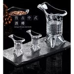 玻璃爵杯 仿古酒樽玻璃杯 古代帝王杯 烈酒杯 子彈杯 Shot杯 中式酒杯 三足杯 復古玻璃杯 金益合, , large