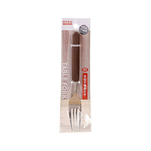Wooden handle stainless steel fork