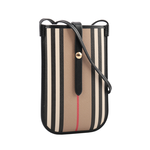 BURBERRY Anne 標誌性條紋環保帆布手機保護套附背帶/卡其, , large