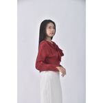 (M) massimo duttiv領綁帶紅色長袖上衣二手衣, , large