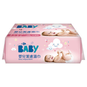 家樂福嬰兒潔膚濕巾量販包(粉紅)80PCx4