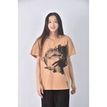 (L) united colors of benetton刷痕橘色短袖上衣二手衣, , large