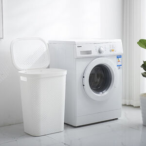 【AOTTO】日式簡約大容量加蓋洗衣髒衣籃-60L(AS-006GR)