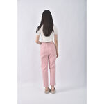 (M) 高腰質感丹寧牛仔粉色長褲二手衣, , large