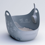 【倆寶貝精品館】Litter Genie 360°主子貓砂籃-灰色+上蓋(內已含專用砂鏟*1個), , large