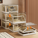 【AOTTO】45L升級加厚款五開門可疊加折疊收納箱-黃色5入(AL-250Y), , large