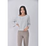 (S) y m質感條紋白色長袖上衣二手衣, , large