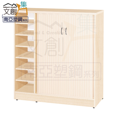 【文創集】多比 環保3.3尺南亞塑鋼捲簾推門鞋櫃/收納櫃(客約商品)