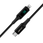 【ACEFAST】Digital Display PD Fast Charging Cable-Black, 黑色, large