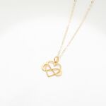 【Angel & Me】Endless love s925 sterling silver 24k gold plated necklace gift, , large