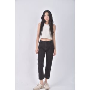 (M) evis jeans丹寧牛仔質感棉質黑色長褲二手衣