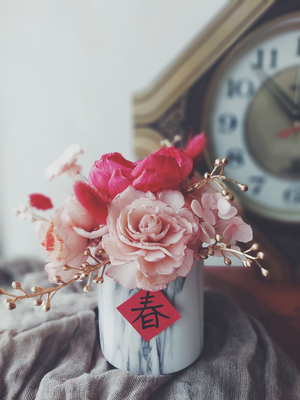 【Pola's Living】貴禮貴氣乾燥盆花花禮/紅粉