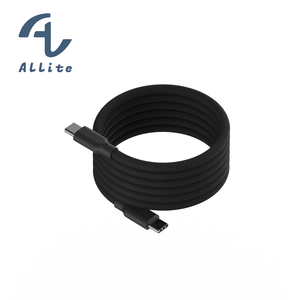 [萬摩科技]Allite Easy Cable 磁吸收納編織快充線 （USB-C to USB-C）質感黑
