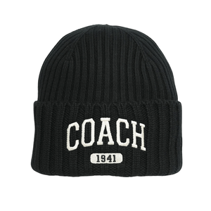 COACH 1941 刺繡羊毛毛帽/黑色
