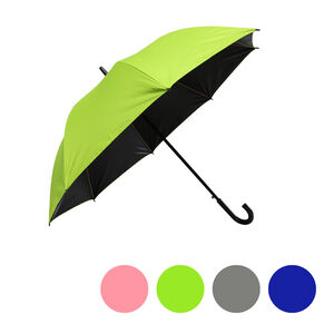 大傘面黑膠防風直骨傘-顏色隨機出貨