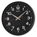 SEIKO 精工 工業風 滑動式秒針靜音掛鐘 時鐘-黑框 QXA835K, , large
