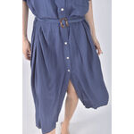 (S) mouggan質感藍色綁帶洋裝二手衣, , large