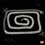 【CH-BELT 銓丞皮帶】雙排奧鑽bling閃亮水鑽 流行女細版腰鍊帶, , large