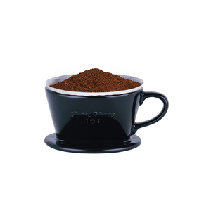 PEARL HORSE Ceramic Coffee Dripper for 1-2 Cups – Black | High-Quality Porcelain – JA-001-101-C-B