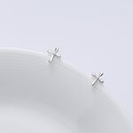【Angel & Me】簡約 水滴 十字架 s925純銀耳環 生日禮物 情人節, , large