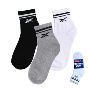 Reebok棉感輕履1/2襪3入組-灰色22~24