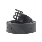 BURBERRY TB Logo 帆布及牛皮寬3.5cm雙面可用皮帶/炭灰/石墨黑, , large